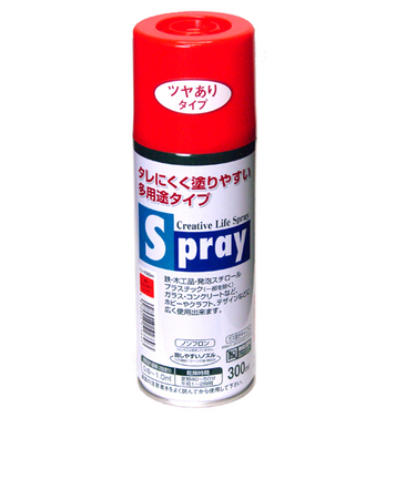 アサヒペン　スプレー　300ml　ツヤあり　ファイヤーレッド