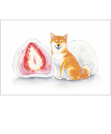 アクティブコーポレーション　しばいぬとおやつポストカード　B12－PU－71　いちご大福