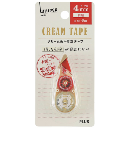 プラス（PLUS）　修正テープ　ホワイパープチ　クリームテープ　4mm　WH-814Y　レッド