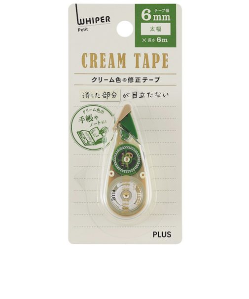 プラス（PLUS）　修正テープ　ホワイパープチ　クリームテープ　6mm　WH-816Y　グリーン