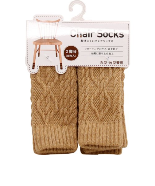 コジット　脱げにくいチェアーソックス　ケーブルベージュ