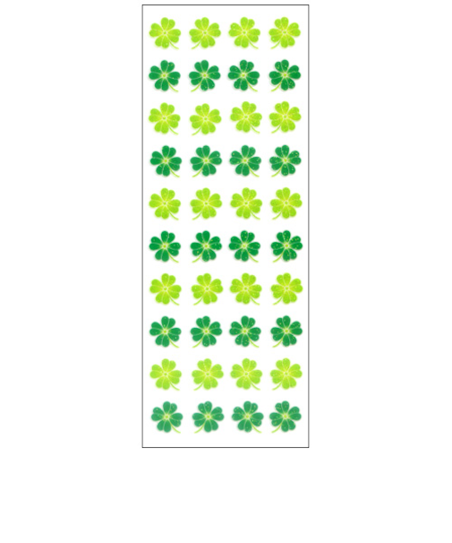 オクヤマ　ラメ入りシール　HR792　クローバー4列