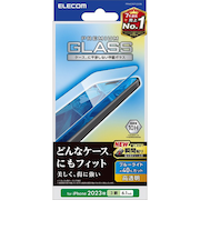 【iPhone15Pro】　エレコム（ELECOM）　ガラスフィルム　高透明　ブルーライトカット　PM-A23CFLGGBL