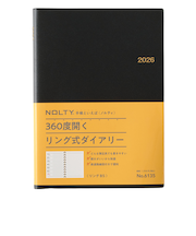 【2025年12月始まり】　ノルティ（NOLTY）　リング　B5　ウィークリーレフト　6135　黒　月曜始まり