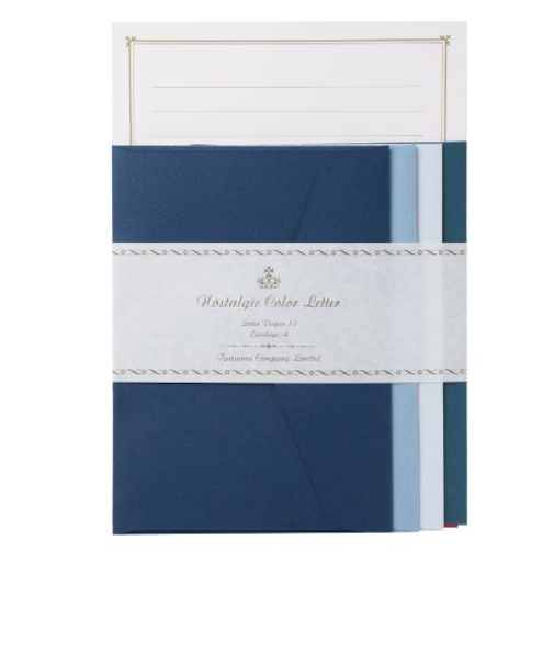 包む　レターセット　ノスタルジックカラー　TL0E1　ネイビー
