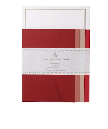 包む　レターセット　ノスタルジックカラー　TL0E0　ワインレッド