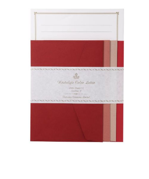 包む　レターセット　ノスタルジックカラー　TL0E0　ワインレッド