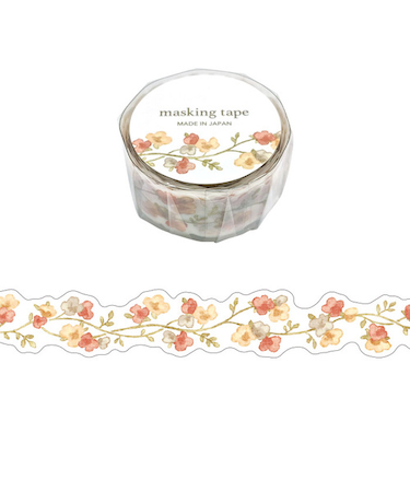 マインドウェイブ　パレットマスキングテープ　ダイカット　95205　花　オレンジ