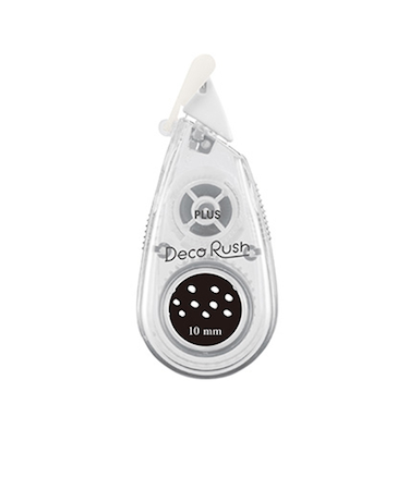 プラス（PLUS）　デコラッシュ　限定モノクロシリーズ　太幅タイプ　10mm幅　54－988　雪ドット