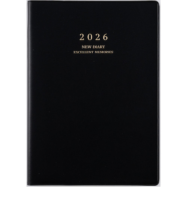 【2026年1月始まり】　高橋書店　ニューダイアリー　A5　ウィークリーホリゾンタル　85　黒　月曜始まり