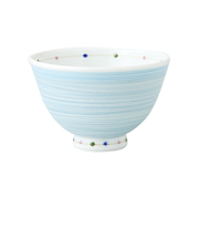 西海陶器　波佐見焼　カラードット　軽量飯碗　大　14777　青