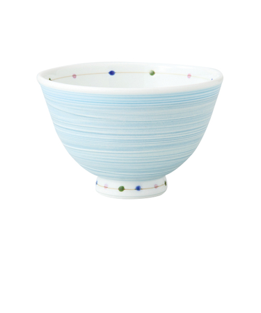 西海陶器　波佐見焼　カラードット　軽量飯碗　大　14777　青