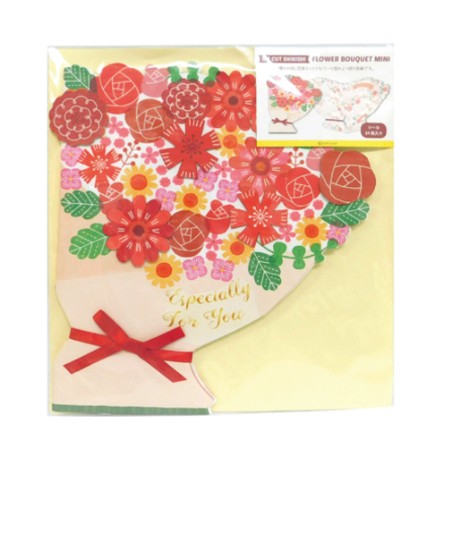 Z＆K（ゼットアンドケイ）　ダイカット色紙　フラワーブーケミニ　62‐182　レッド