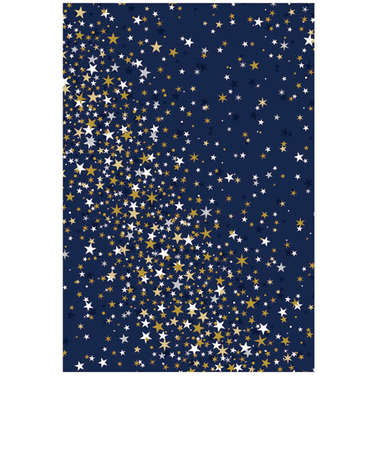 Z＆K（ゼットアンドケイ）　ラッピングペーパー　ロール　31－734　スパークリングスターネイビー　1枚入り