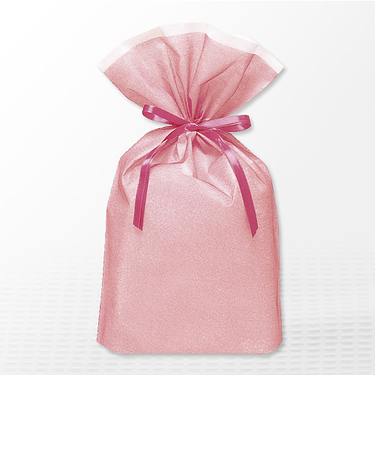 巾着バッグ　マチ付　ピンク　L