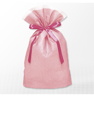 巾着バッグ　マチ付　ピンク　M