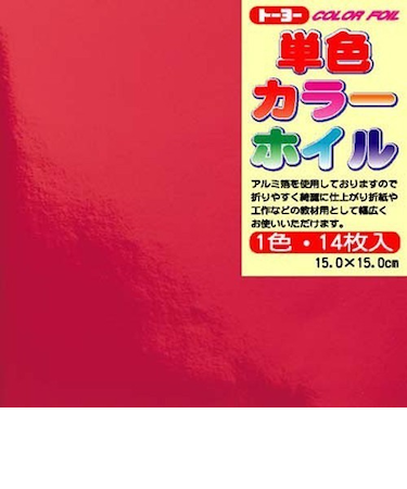 トーヨー　単色カラーホイル　赤　14枚入