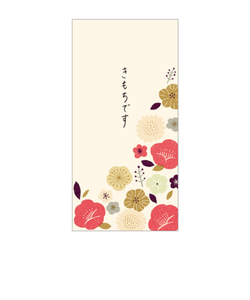 包む　ポチ袋　Lサイズ　H-TP052　花模様　3枚入