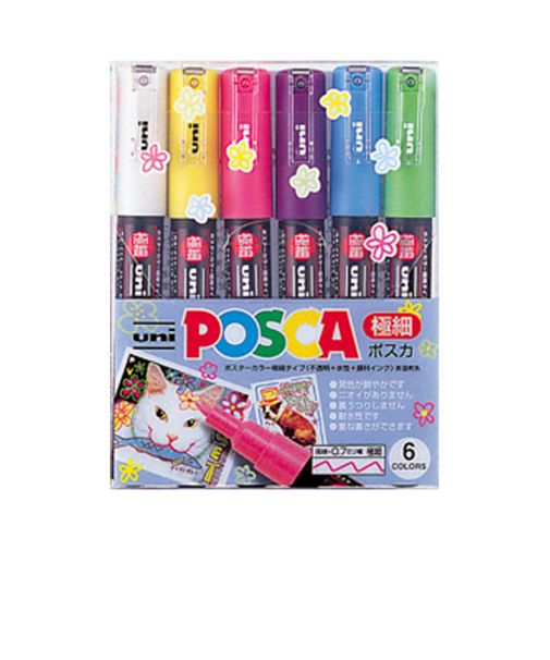 三菱鉛筆　ポスカ　極細　PC－1M6C　6色セット