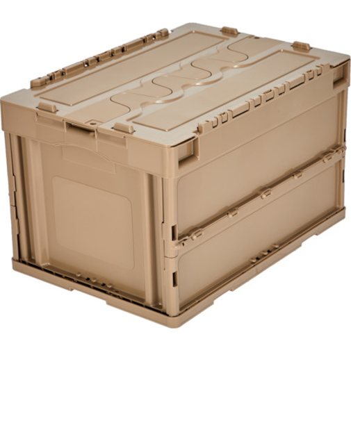 トラスコ（TRUSCO）　オリコン　蓋つき折りたたみコンテナ　50L　コヨーテ