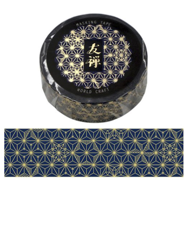 ワールドクラフト　友禅マスキングテープ　YZ-MT15-002　麻の葉