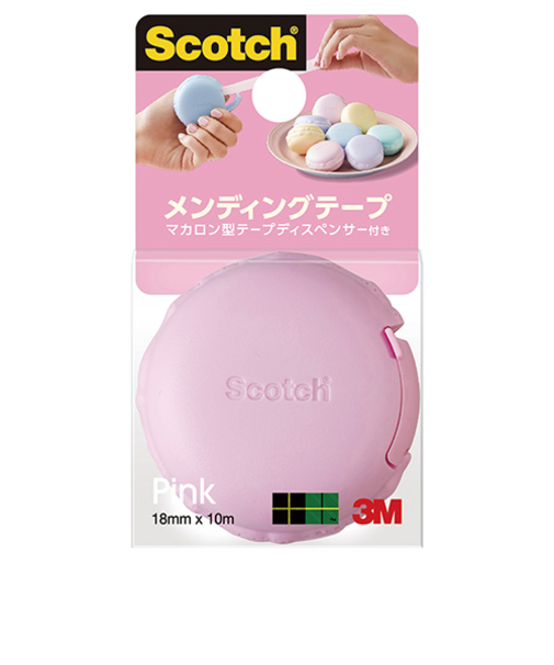 3M　スコッチ　メンディングテープ　ディスペンサー付き　810MCR　ピンク