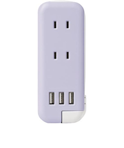 ソニック（sonic）　スリム　ポータブルコンセント　USB－A　UL－6345－V　バイオレット