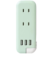 ソニック　スリム　ポータブルコンセント　USB－A　UL－6345－G　グリーン