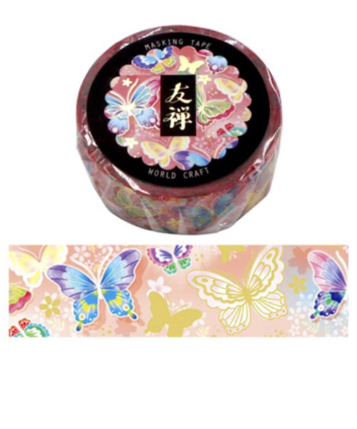 ワールドクラフト　友禅マスキングテープ　YZ-MT15-010　蝶