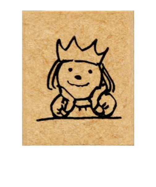 こどものかお　ピッコロスタンプ　0812－037　王女様／ほおづえ