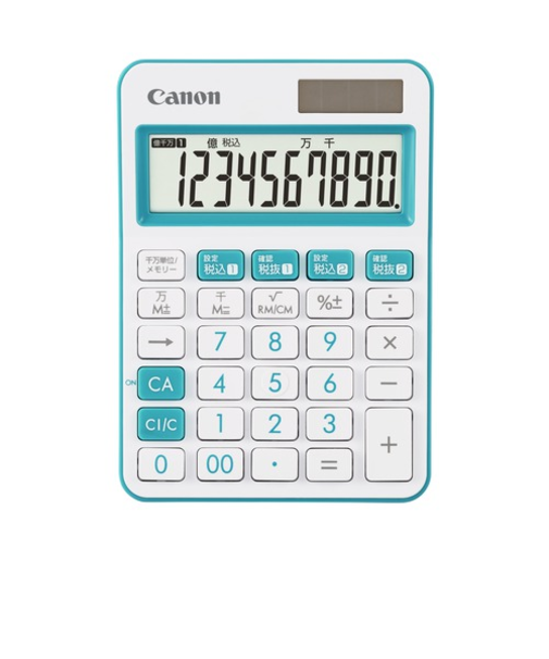 キャノン（Canon）　カラフル電卓　ミニ卓上　10桁　ブルー