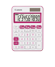 キャノン（Canon）　カラフル電卓　ミニ卓上　10桁　ピンク
