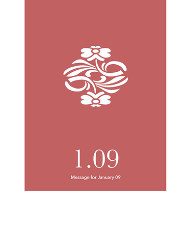 草紙堂　花結びメッセージカード　1月9日