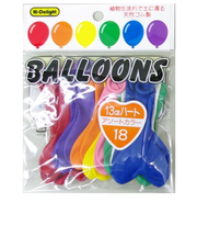 ハイデライト　13cmハートバルーン8色アソート　11136　18個入