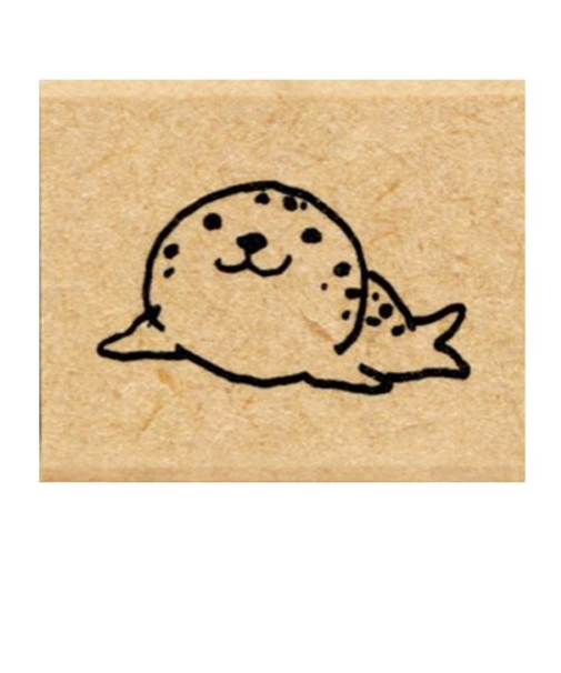 こどものかお　ピッコロスタンプ　0812－035　アザラシ／正面