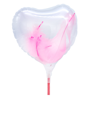 スティックバルーン　115mmHクリアフェザー　KIS25754　カーネーションピンク