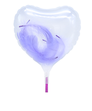スティックバルーン　115mmHクリアフェザー　KIS25755　ミスティパープル