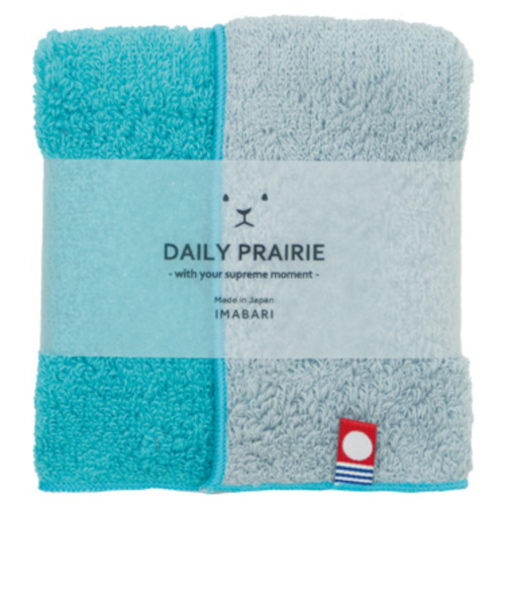 デイリー　プレーリー（DAILY　PRAIRIE）　今治タオルハンカチ　リバーシブルカラー　COREH－603　グレー／ターコイズ