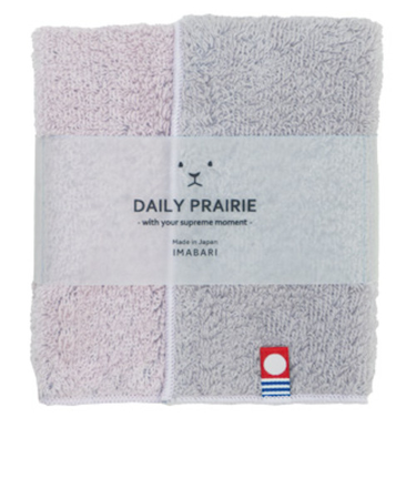 デイリー　プレーリー（DAILY　PRAIRIE）　今治タオルハンカチ　リバーシブルカラー　COREH－604　グレージュ／ピンク