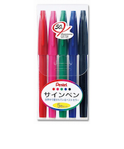 ぺんてる（Pentel）　サインペン5色　S520－5