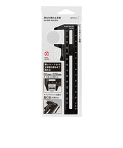 ミドリ（MIDORI）　厚みを測れる定規　黒