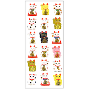 オクヤマ　和風シール　JP324　招き猫