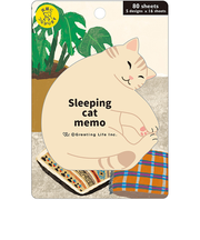 グリーティングライフ　アニマルダイカットメモ　ETM-188　ねむりねこ