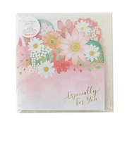 ゼットアンドケイ（Z＆K）　フラワー三つ折り色紙　ピンク