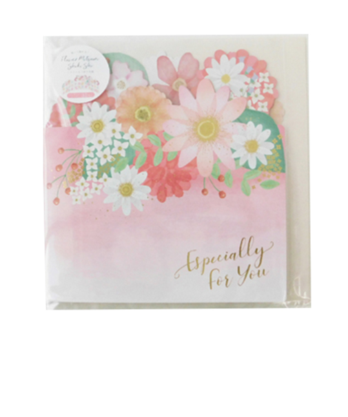 ゼットアンドケイ（Z＆K）　フラワー三つ折り色紙　ピンク