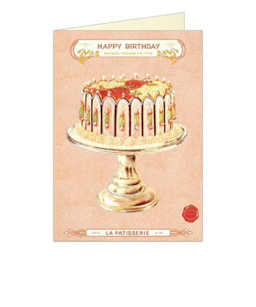 カバリーニ（CAVALLINI）　グリーティングカード　Happy　Birthday　ケーキ