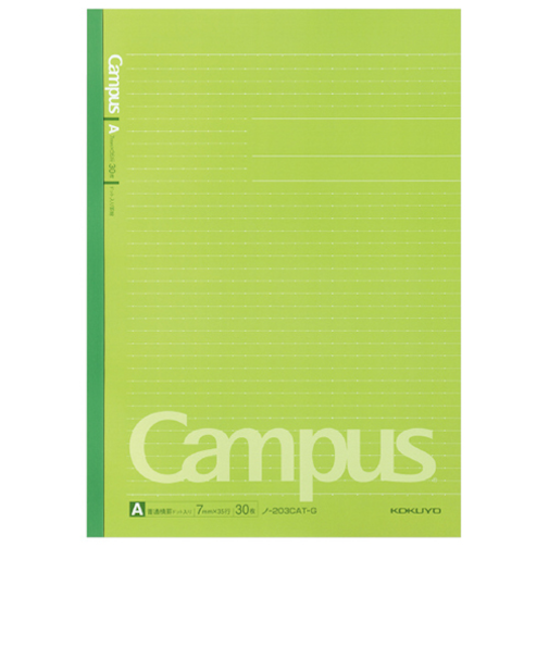 コクヨ（KOKUYO）　キャンパスノート　ドット入り罫線　カラー表紙　A4　ノ－203CAT－G　A罫　30枚　グリーン