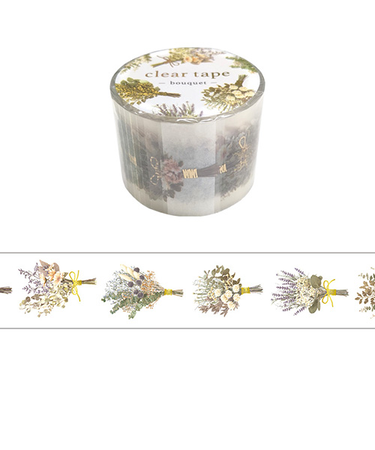 マインドウェイブ　クリアテープ　箔押し　30mm幅　95166　bouquet
