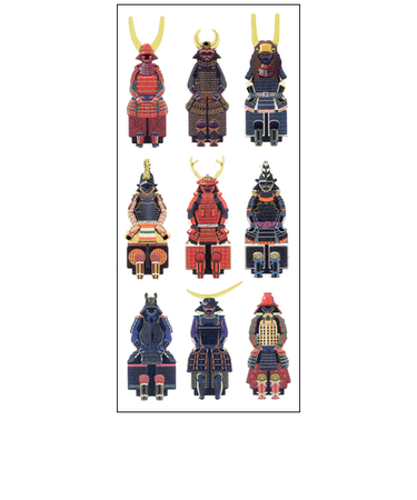 オクヤマ　和風シール　JP313　武将　鎧兜