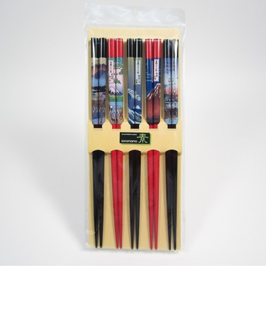 カワイ　浮世絵東海道柄お箸　5膳セット